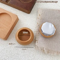 Ensemble multifonctionnel de supports pour stylos de nail art avec logo, en bois naturel, comprenant une palette, un gobelet de lavage pour stylos et un support pour stylos, outil de nail art 6