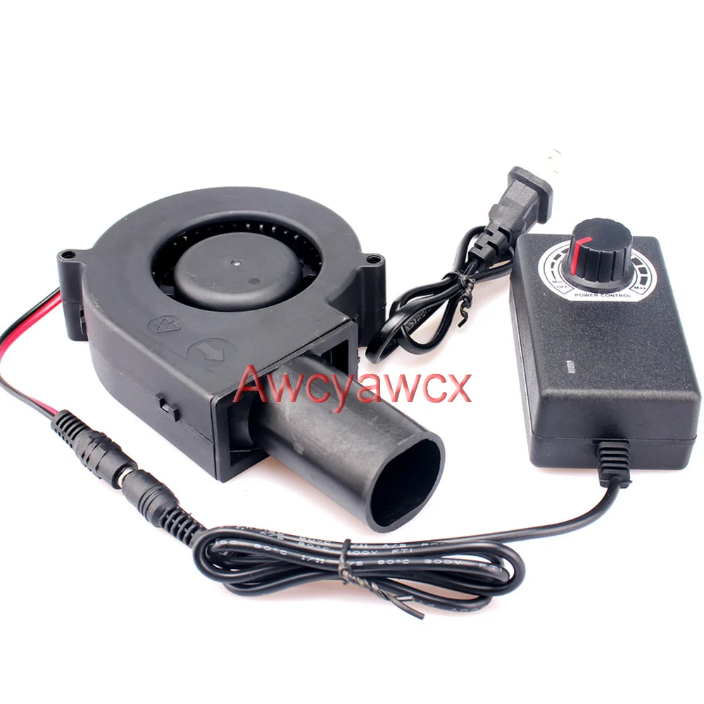 BBQ Blower Fan run 97mm x 33mm DC Blower 110V 220V AC DC 12V 2.7A power Fan 9733 with Variable Speed Controller DIY Cooling Ventilation Exha