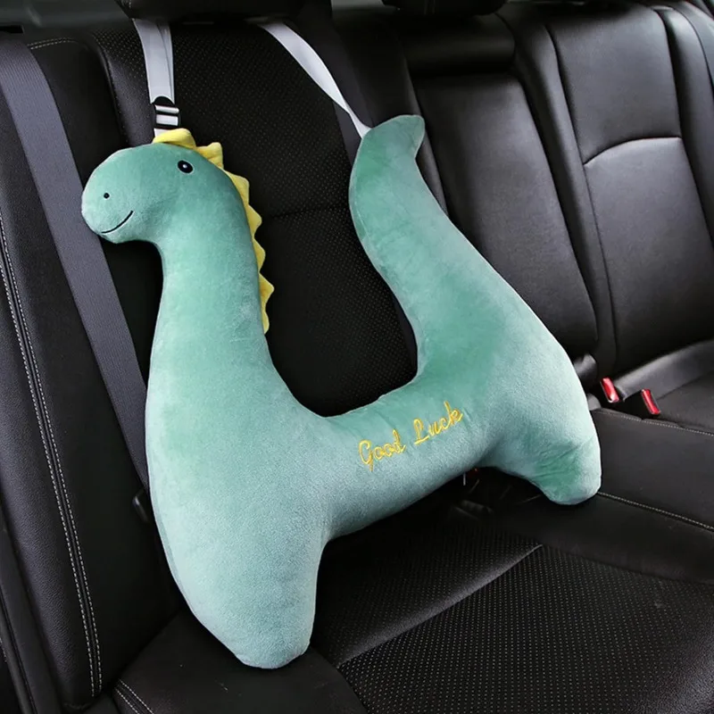Seat Belt Plush Doll Pillow for Kids Unicorn Dinosaur Stuffed Pillow Doll Infant Seatbelt for Travel Sleep Neck Head Support
