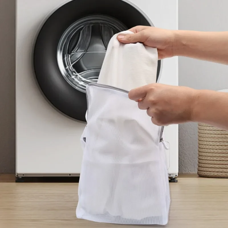 Mesh Laundry Bag Polyester Laundry Wash Bags Washable Coarse Net Laundry Basket for Washing Machine Bra Underware Storage Bags 3