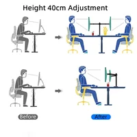 Dual Monitor Stand, Holds Screen up to 27inch, Universal Freestanding Monitor Stand Adjustable Height, Tilt, Swivel, Rotation - Image 6