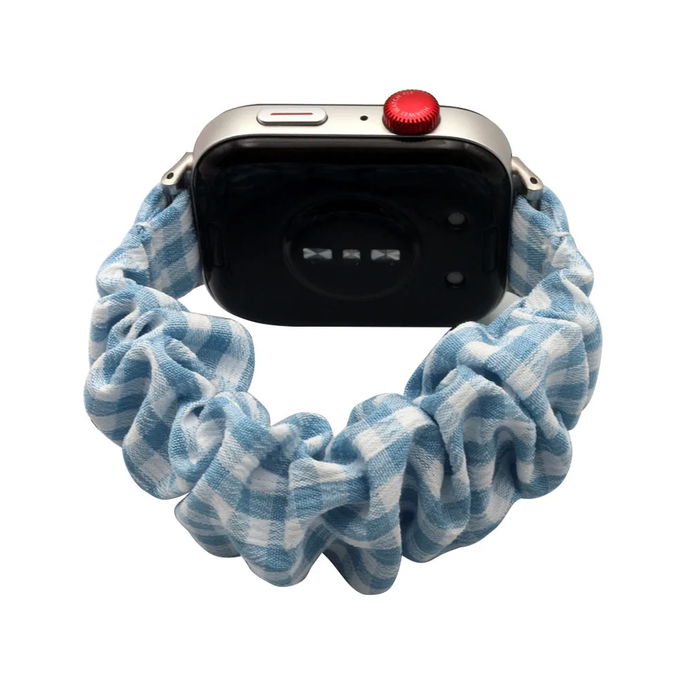 Blue Fabric Scrunchies Stretchy Wristband
