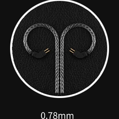Original TRN Black Replacement Cable 0.75/0.78 Mm 2Pin Headphone Upgraded Cable 3.5mm Earphone Wire for TRN V10/V20/V60/V80