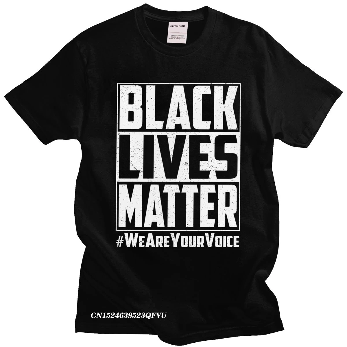

Black Lives Matter Men Cotton T-Shirt Aesthetic Camisas Men We Are Your Voice Harajuku Shirt Slim Fit Slogan Tshirt Clothing