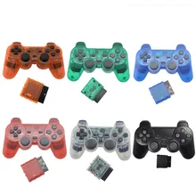 

FOR Transparent Wireless Gamepad For Sony PS2 Controller Vibration Shock Joypad Wireless Controle For Playstation 2 Console