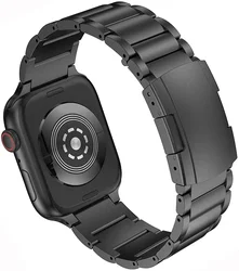 Premium Titanium Stainless Steel Watch Strap Bracelet - Universal Fit - Ultra 3 - 2 - 1 49mm (Black)
