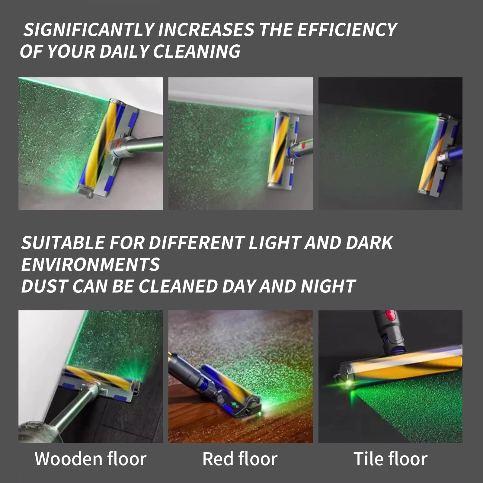 thumbnail image 2 of Vacuum Cleaner Dust Display LED Lamp Universal Vacuum Light Attachment Vacuum Dust Display Light 500mah Rechargeable Vacuum Cleaner Dust Detection Li 2 of 12