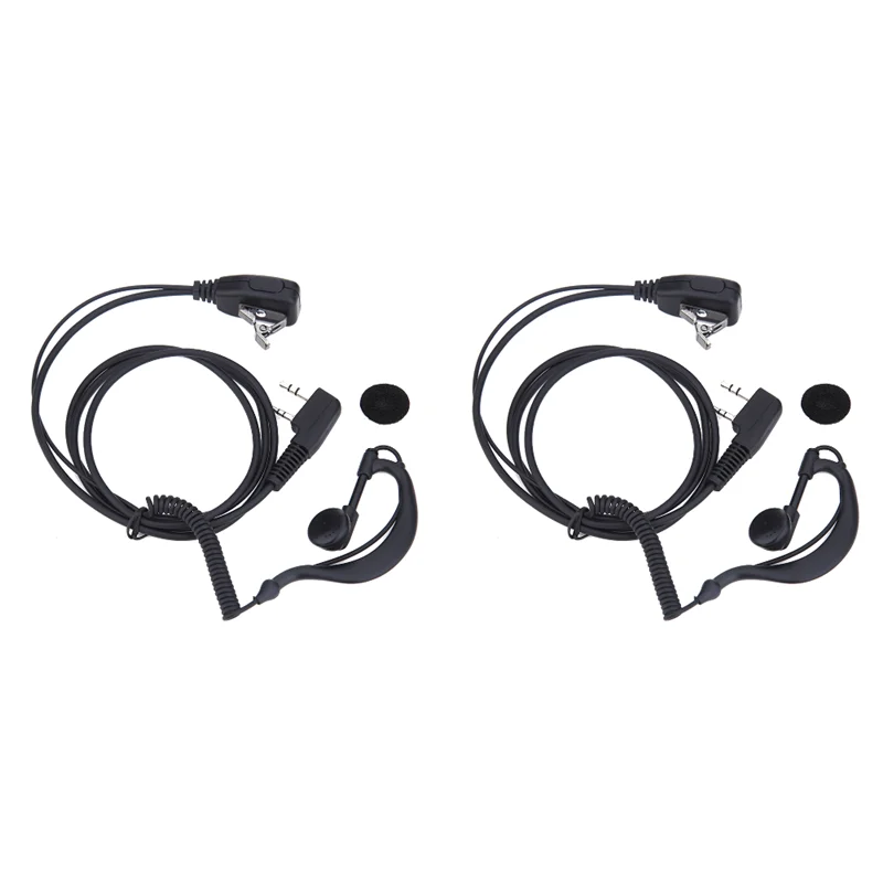 2-Pin PTT Mic Ear Hook Earpiece with 1m Cable