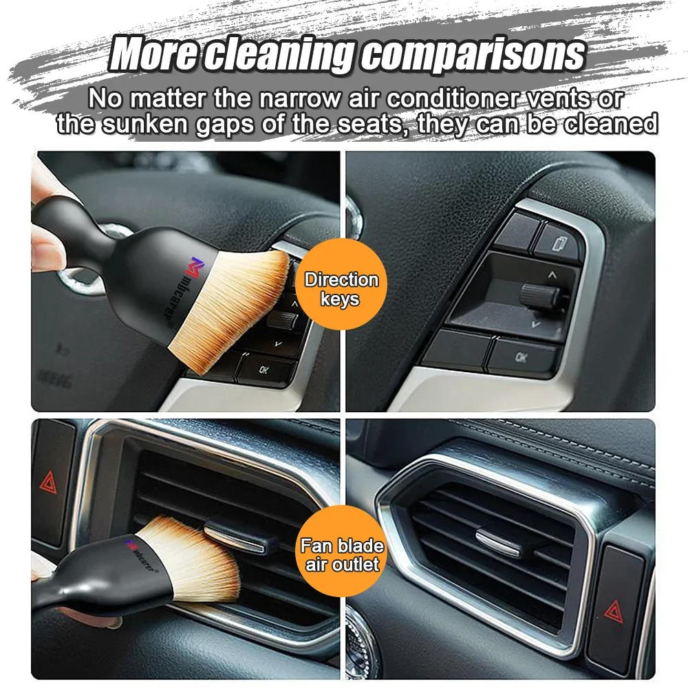 1/2PCS Car Vent Cleaning Soft Brush with Casing Center Console Cleaning Tool Artificial Car Brush Car Crevice Dust Removal Brush