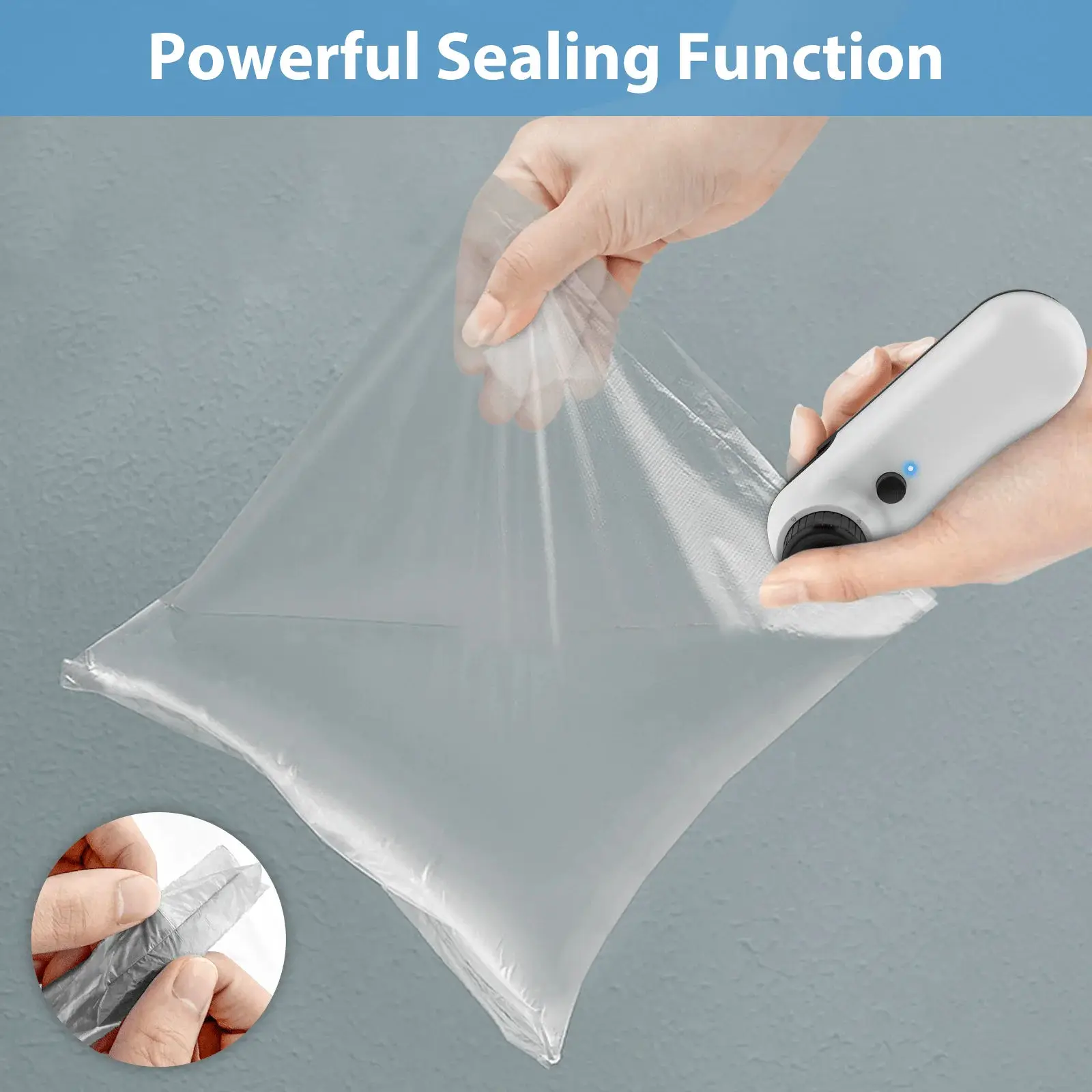Rechargable 2 In 1 Bag sealer Mini Heat Sealer Storage Bag Plastic Package Snack Sealer Clip Handheld Plastic USB