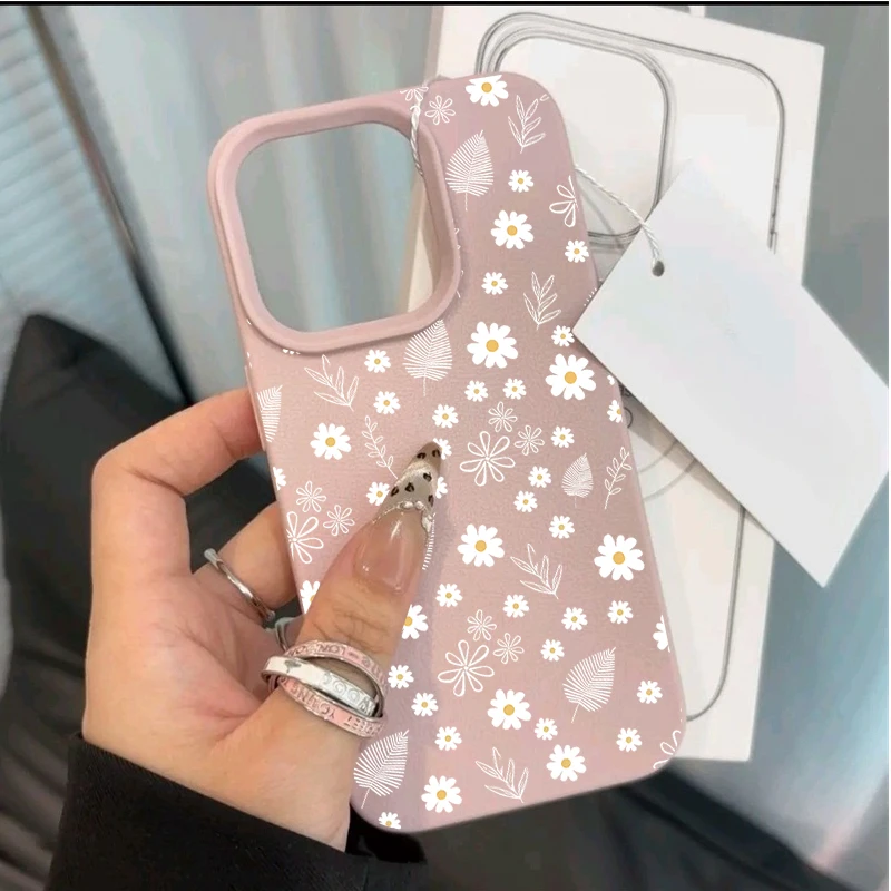 Elegant Daisy Blossom Leather PU Phone Case Cover