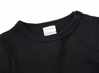 Kavkas Solid Black Baby Rompers Unisex 0-18M Full Sleeve Clothes One Piece 100% Cotton Overalls Infant Jumpsuit 3