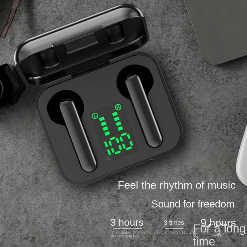 

5.0 binaural wireless stereo ear to ear mobile power TWS digital display new Bluetooth headset type-C interface noise reduction