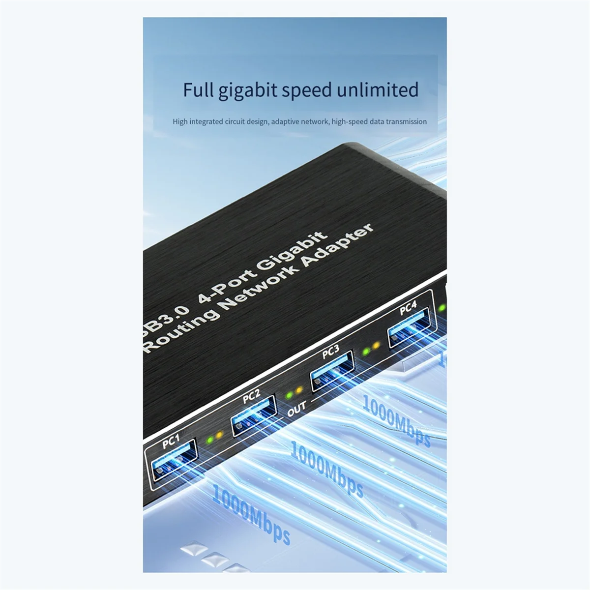 XMLX USB3.0 Gigabit Network Adapter Plug and Play Driver-Free 4-Port Gigabit RJ45,for Computers, Live Streaming Equipment