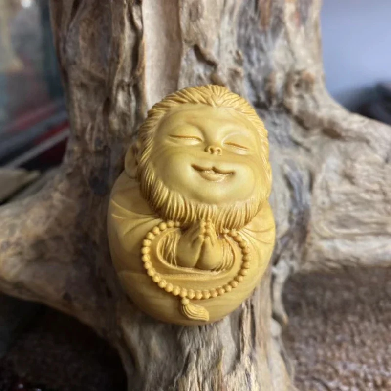 

Huangyang wood carving small ornaments, prayer beads, Monkey hand pieces Monkey hand pieces,Men's portable playthings,ornaments