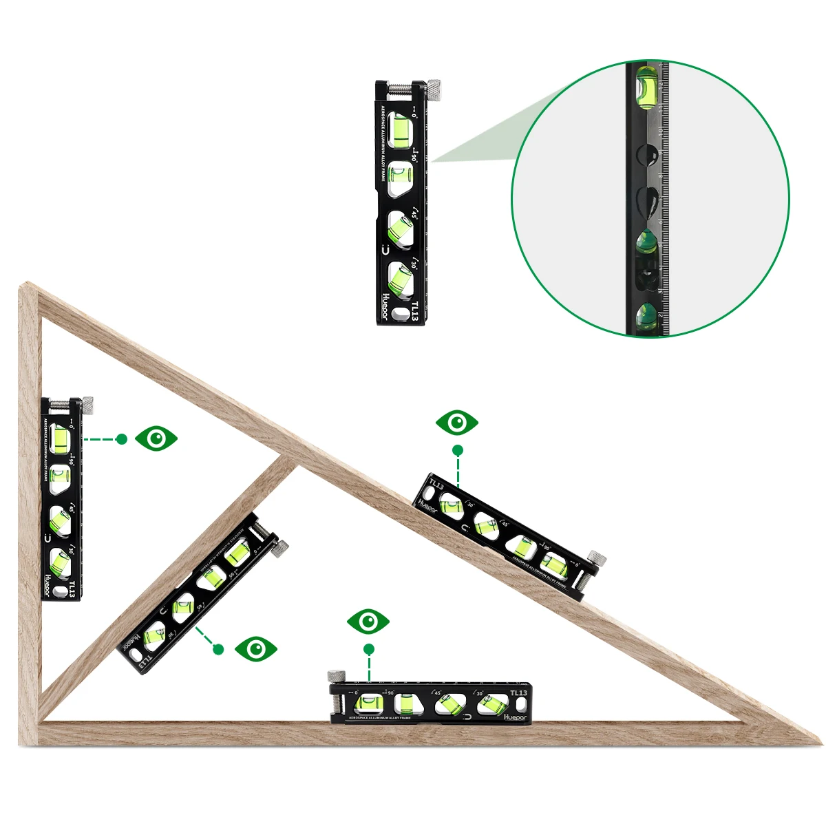 Angle Finder Magnetic Leveling Ruler With Level Bubble V-Groove & Magnetic Trac