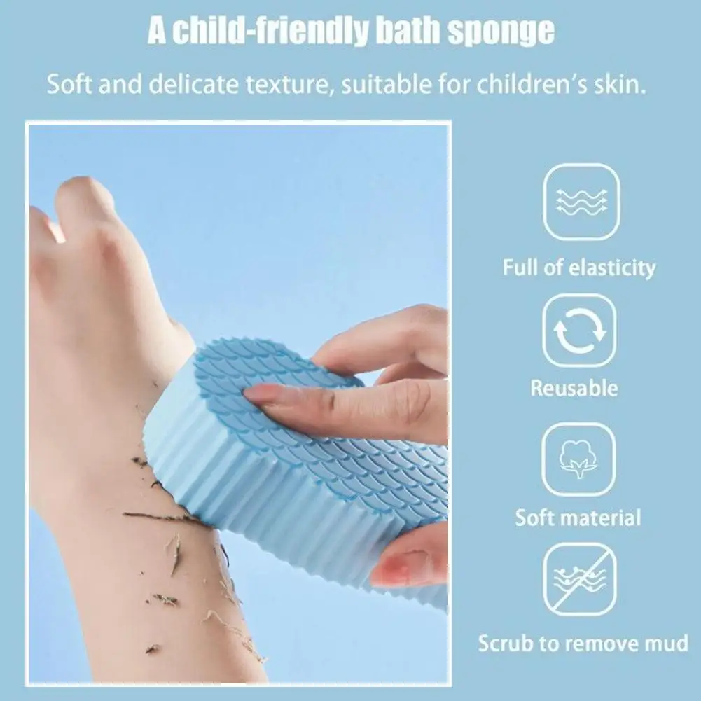 2PC 3D Children's Bath Sponge Body Peeling Dead Skin Exfoliating Massager Cleaning Bath Brush Exfoliating