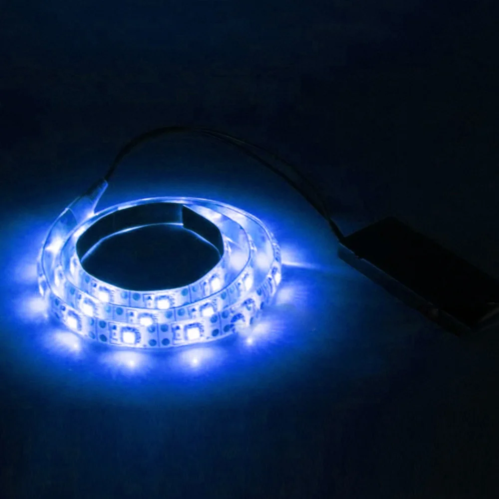 thumbnail image 1 of Tira de luces LED 2835 con botón a batería, 3 V CC, 60 LED/M, flexible, SMD, resistente al agua, para decoración del hogar, PCB de 8 mm, 0,5 m, 1 m, 2 m, 1 of 5