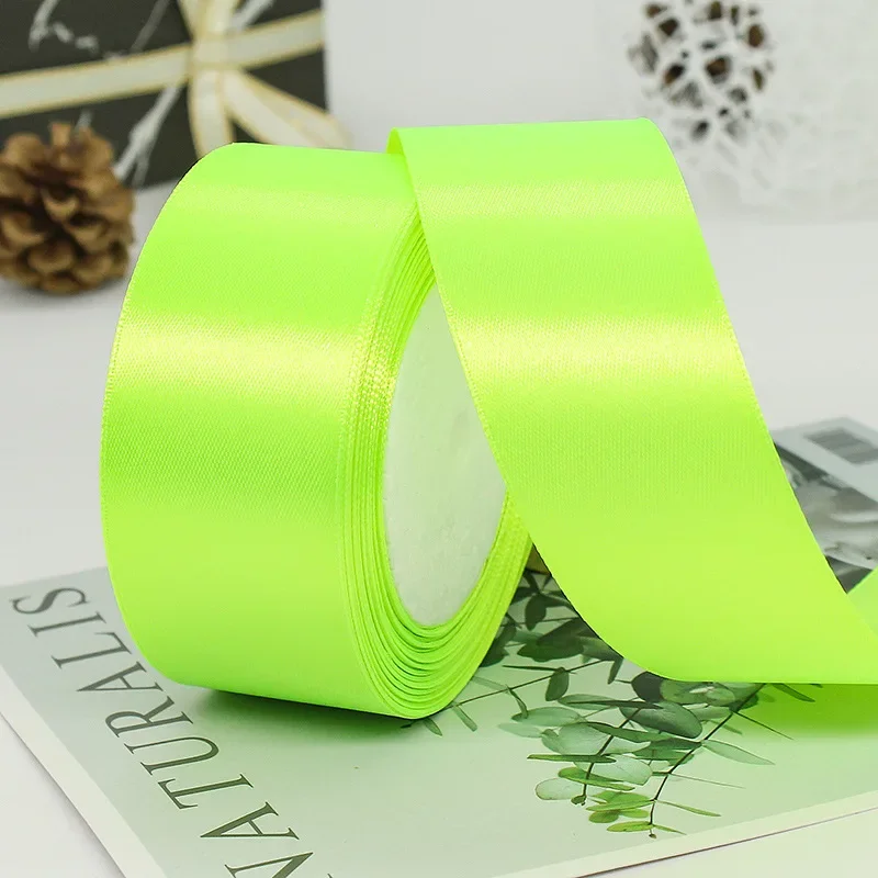 thumbnail image 1 of 22 metros/rollo de cintas de satén de 4 cm para manualidades, lazos, papel de regalo, vino, rojo, naranja, amarillo, verde, azul, morado, negro, gris, dorado y blanco, 1 of 5