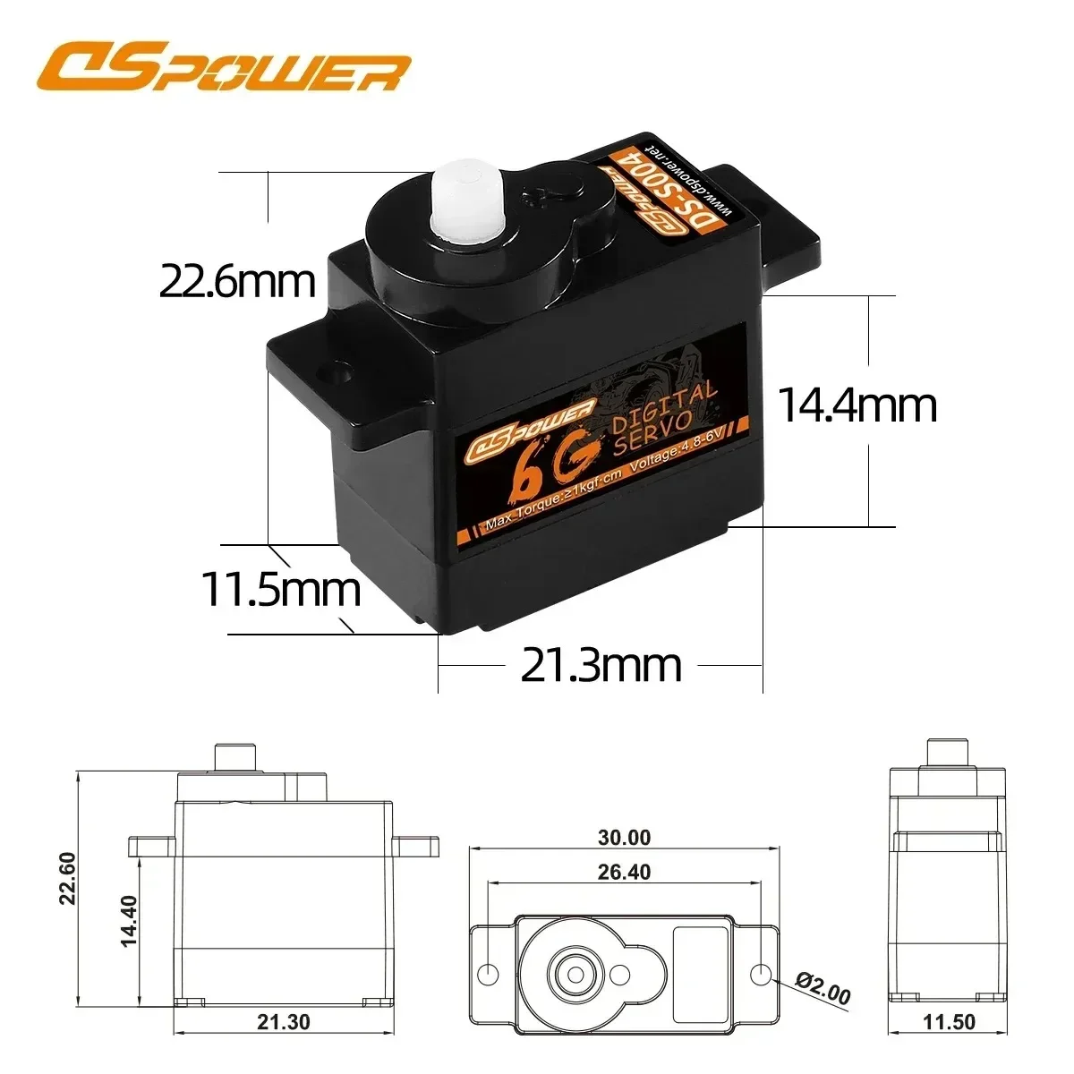 DSPOWER 2g 3,7g 4,3g 5g 6g 8g 9g Digital Micro Servo Kunststoff/Metall Getriebe JR Stecker für RC FPV Drone Starrflügel Hubschrauber Auto Boot – Detail 20