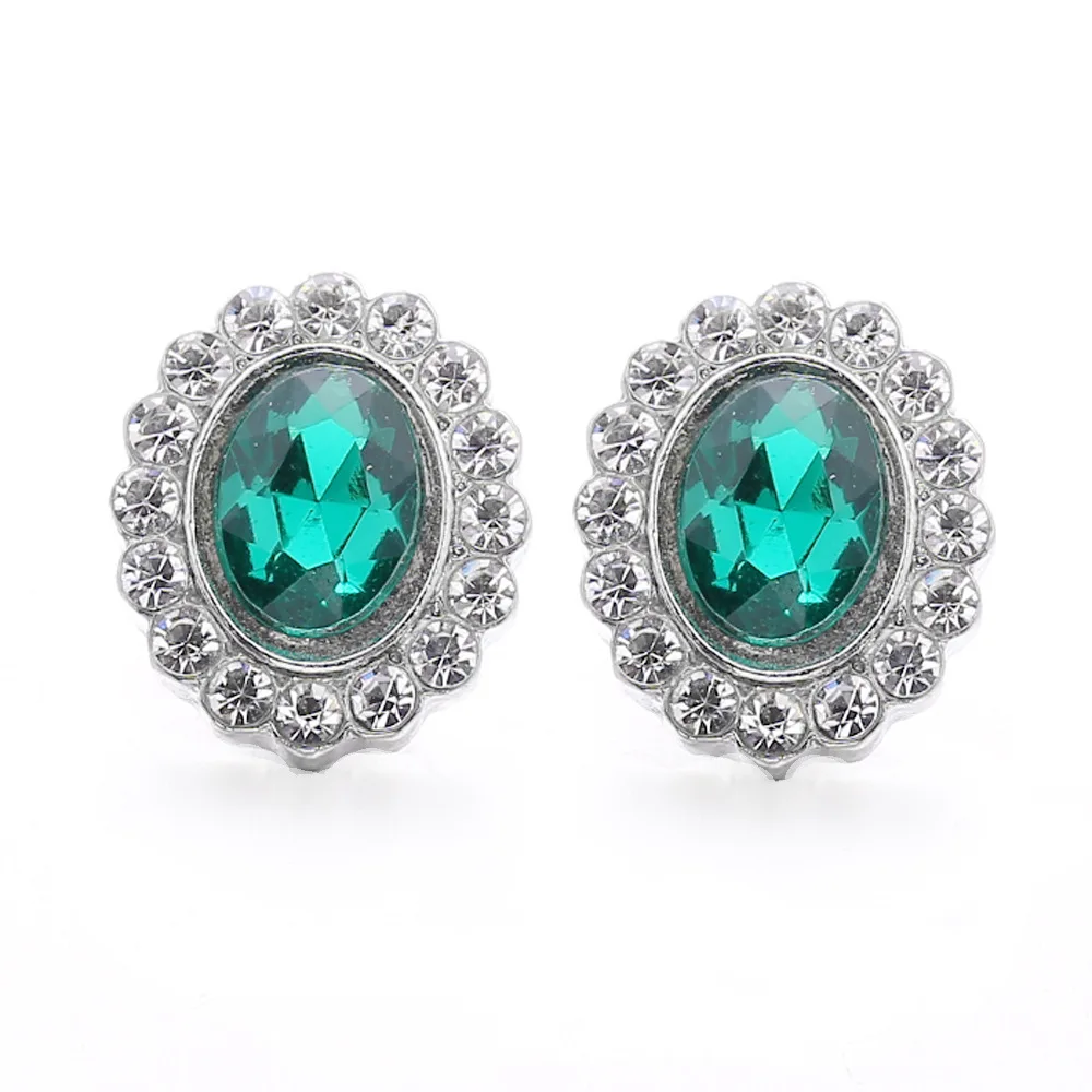 20pcs New 12mm Snap Buttons Jewelry Oval Metal Rhinestone 12mm Snap Buttons Bracelets Necklaces