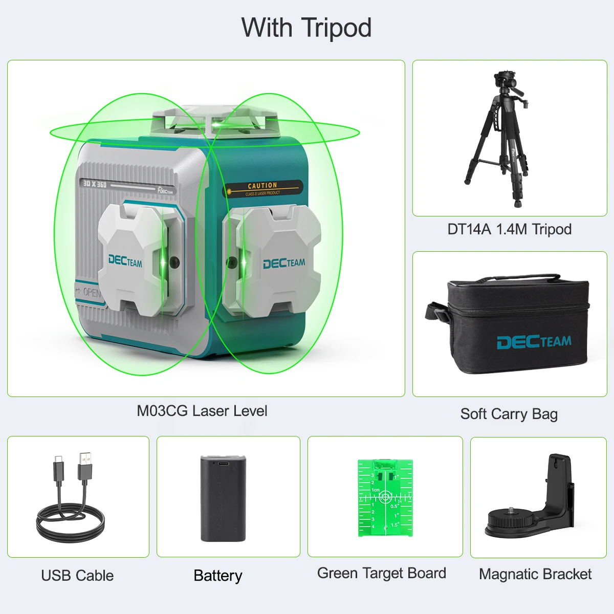 12 Lines 3D Laser Level 360° Green Beam Self-leveling Cross Lines Laser Level To