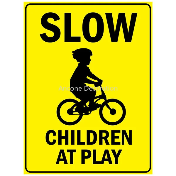 

Slow Children At Play With Bicycle Symbol Aluminum METAL Sign Metal Painting 20x30 Poster Metal Plaque Metal Poster Metal Plate
