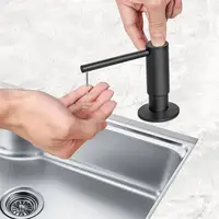 Samodra Black Liquid Soap Dispensers Brass Pump Head With 500ML PE Bottle Build in Dispenser soap For kitchen accessories 2