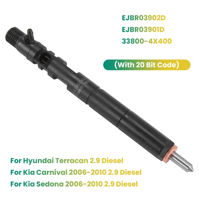 

EJBR03902D 33800-4X400 New Diesel Fuel Injector(With 20-Bit Code) For KIA Carnival Sedona 2.9 Crdi 185 Hp 2006-2010