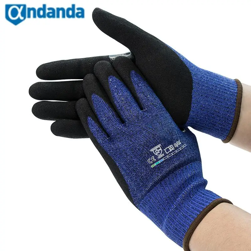 ladies safety boots Andanda Work Gloves Security Protection Industrial Palm Dipped Nitrile Gloves Mechanical Repairing Abrasion Resistance Gloves welding protective clothing