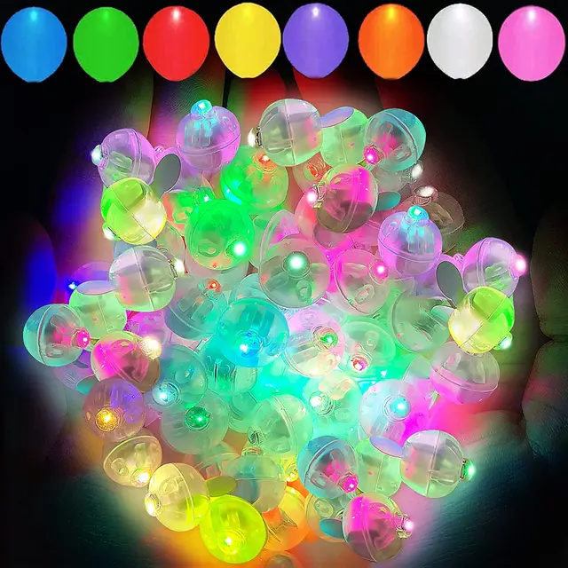 100 Luci LED Per Palloncini - Mini Lampade Rotonde Che Cambiano Colore, Per Feste E Matrimoni, Impermeabili