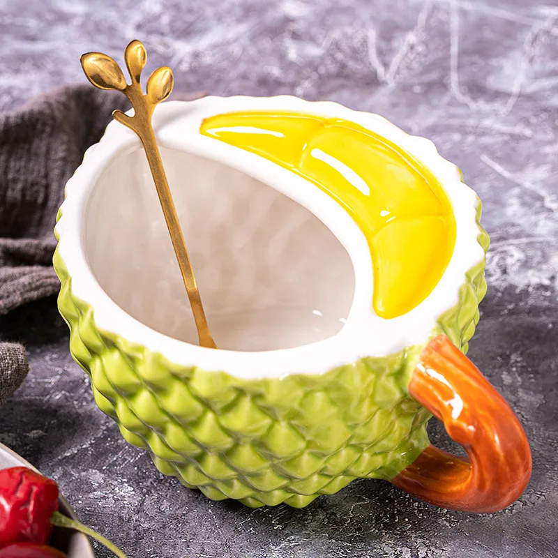 Cute Fruits Mug Creative Can Cartoon Ceramic Coffee Mug With - Temu