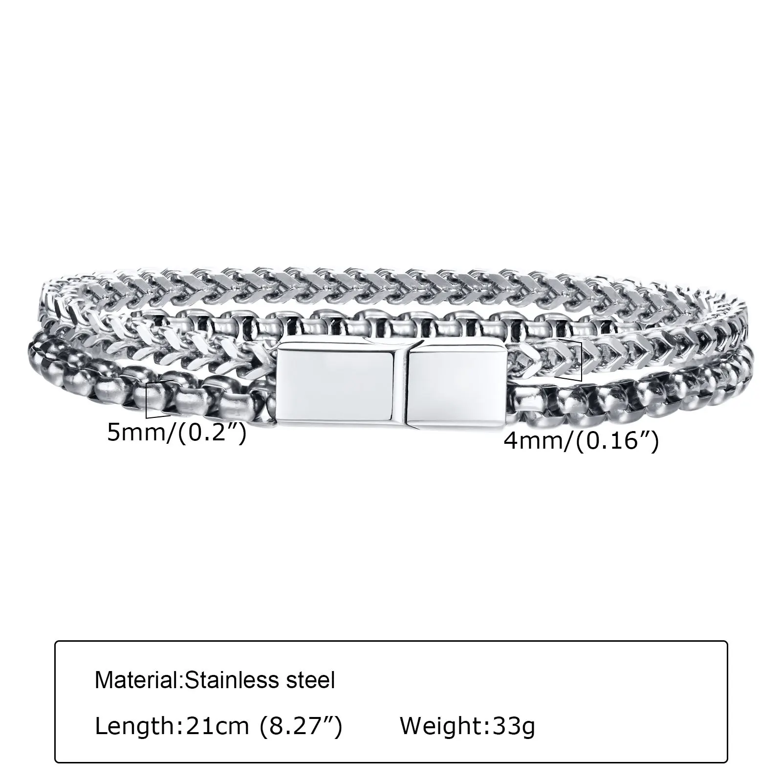 Bracciale A Catena Cubana Da 20mm Da Uomo-acciaio Inossidabile - Foto 10