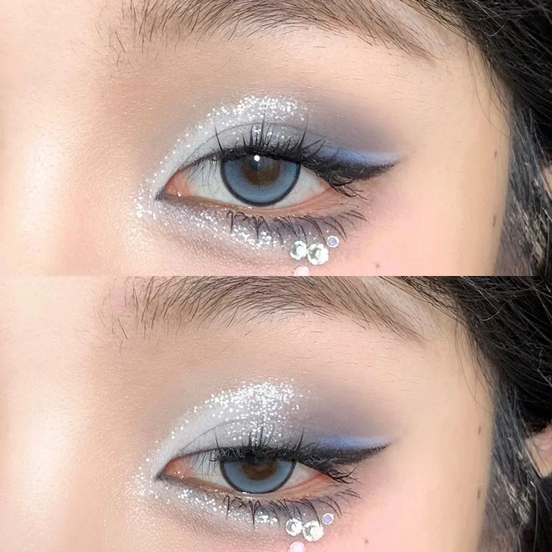 4-Color Starry Sky Blue Eyeshadow Palette Blue Eyeshadow Palette Shimmer Glitter Matte Eye Shadow Shades Neon Pigments 2