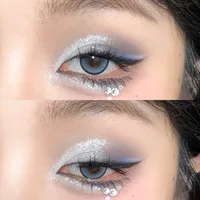 4-Color Starry Sky Blue Eyeshadow Palette Blue Eyeshadow Palette Shimmer Glitter Matte Eye Shadow Shades Neon Pigments 2
