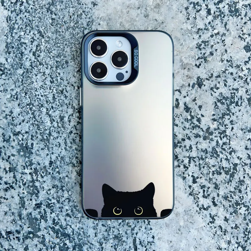 Black Cat Personality Shockproof Laser Back Phone Case