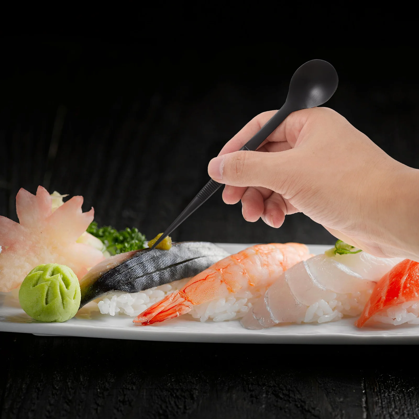 Stainless Steel Flavor Test Spoon Grilling Tongs Chefs and Tweezers Salad Metal Arrangement Culinary Tasting Spoons