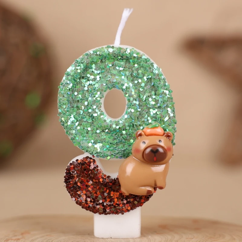 3D Zahl Kerzen Kuchen Dekorieren Capybara Thema 0-9 Zahl Kerzen Kuchen Topper Geburtstag Party Kuchen Dekoration – Detail 10