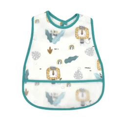 Cartoon Pattern Waterproof Adjustable Baby Bib and Kids Apron (Cute Lion)