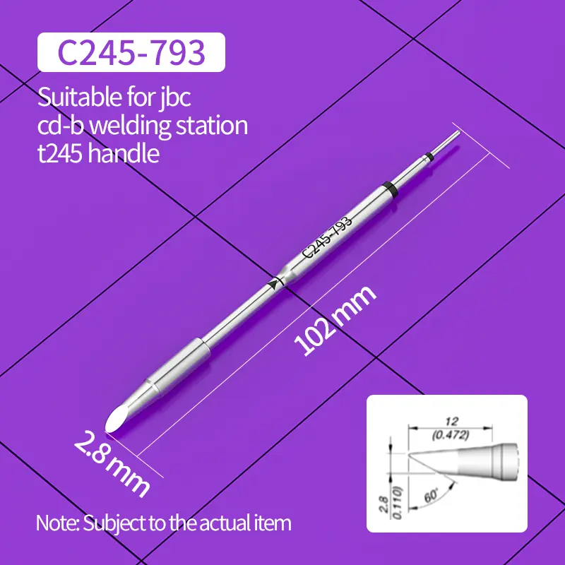 C245 Soldering Tip C245-405/793/965/651/654/667/751/754/731/763 Soldering Iron Tip Compatible JBC T245 Soldering Station Handle image 13