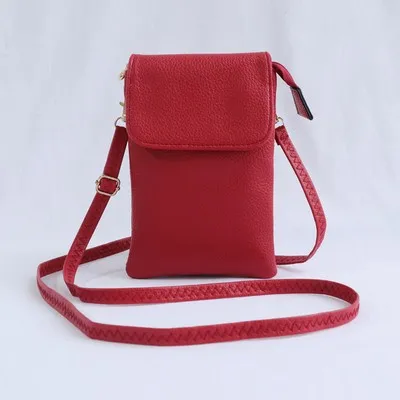 WANAYOU Single Shoulder Leather Bags, Crossbody Mini Small Bag Multi Compartment  Wallet, Solid Fashion Coin Bags 5
