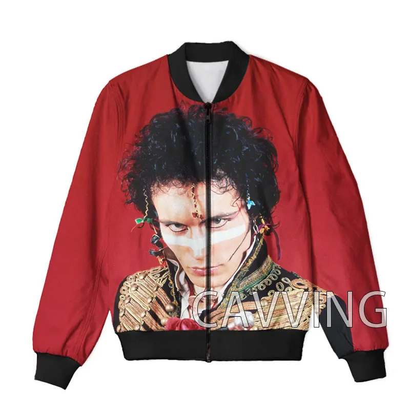 New Fashion Donna/Uomo 3D Print Adam Ant Zipper Bomber Giacche Uomo Soprabito Uomo Cappotto Zip Up Giacche