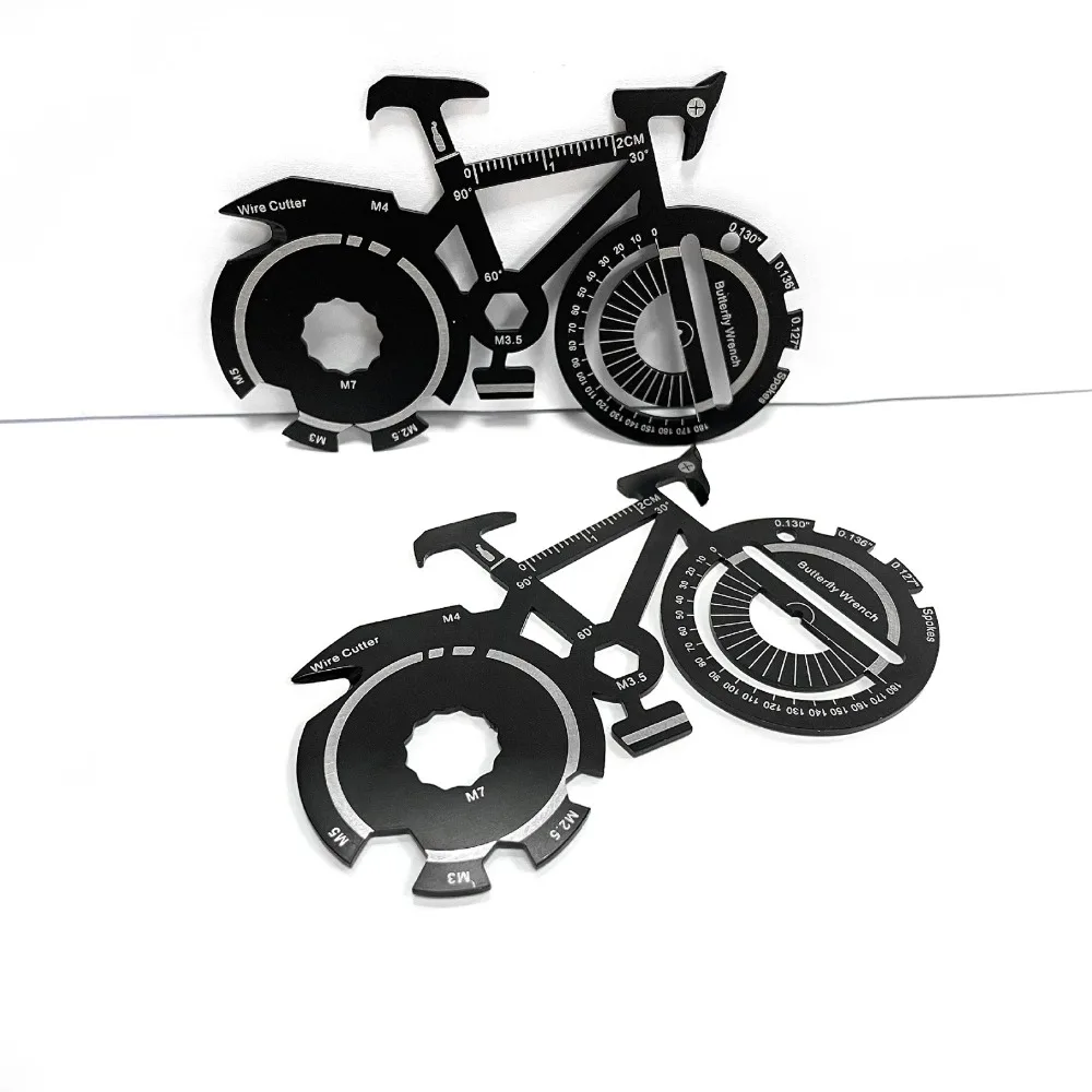 1 Pc 20 In 1 Bicycle Multitool Card Survival Gadgets Keychain Utility Pocket Tool Multifunctional Outdoor Camping Tool