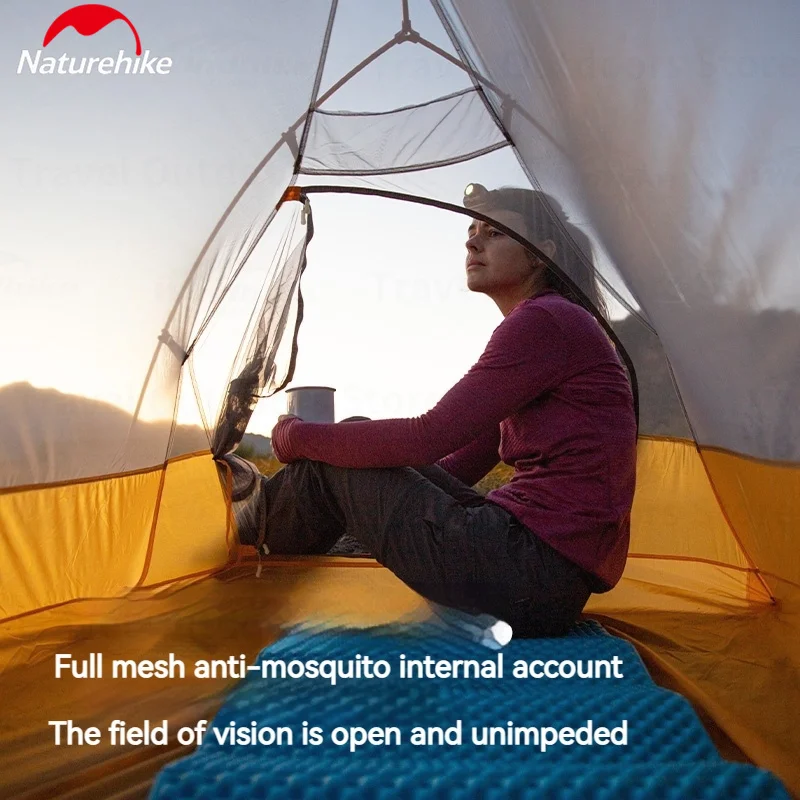 Naturehike Cloud Up 2 Camping Tent Nylon 10D Waterproof Ultralight Backpacking Trekking Fishing 3 Season Tent Portable 2 Persons