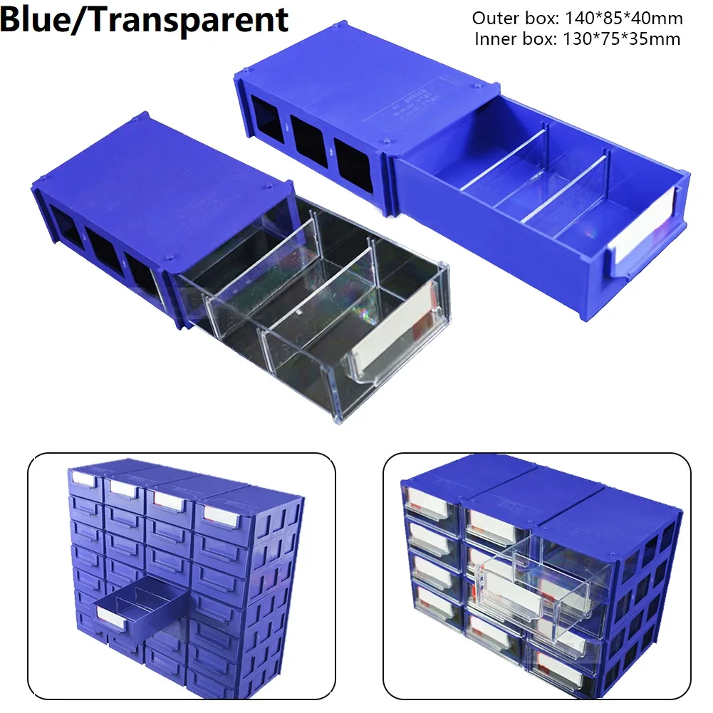 

1PC Stackable Plastic Hardware Parts Storage Boxes Component Screws Toolbox Gift Electronic Components Storage ToolBox