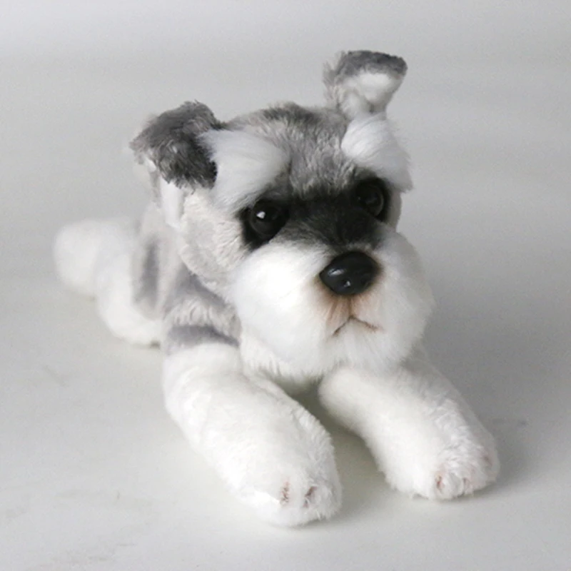 Juguete de peluche de perro Schnauzer Kawaii, juguetes de animales