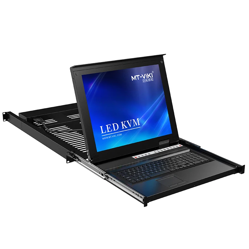정시 납품 8 포트 자동 Vga 랙 마운트 Osd LCD Kvm 스위치, 17 인치 LED 스크린 포함
