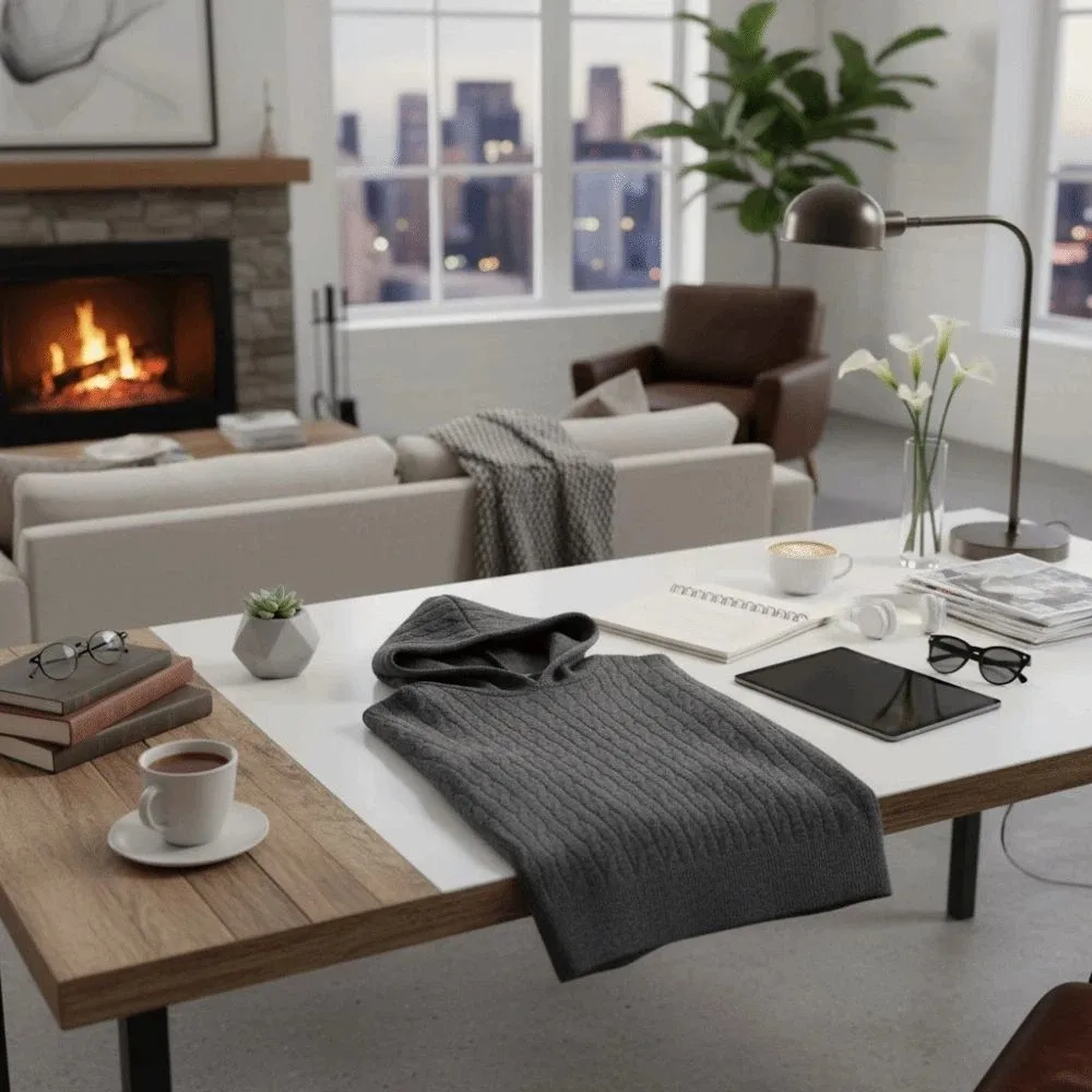 Aesthetic Long Sleeve Knitted Hoodies Pullover Loose Hooded Sweatshirts Casual Simple Hooded Knitted Sweater Women