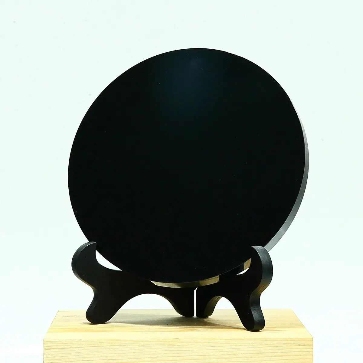 Natural Obsidian Disc Quartz Crystal Mineral Divination Mirror Feng Shui Mirror Home Demagnetization Decoration Meditation Gem 6