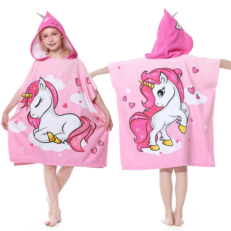 0-5Years Baby Cartoon Bath Child Kid Hooded Cloak Bathrobe Towel Cotton Beach Towel Baby Children Cartoon Bath Towel Robes 4